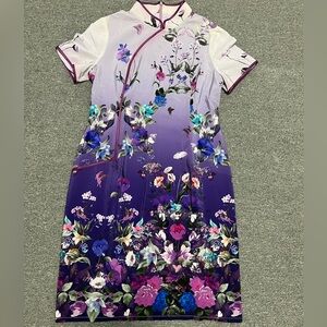 Floral Purple Women's Cheongsam/Qipao Dress